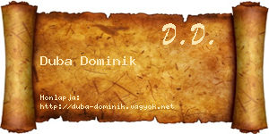 Duba Dominik névjegykártya